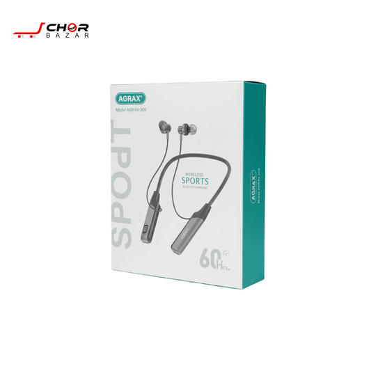 AGR AX-209 Neckband Sports Earphones (60 Hrs)