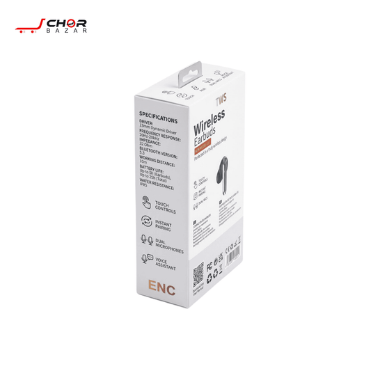 White TWS Wireless Earbuds (ENC - New Model LIST7)