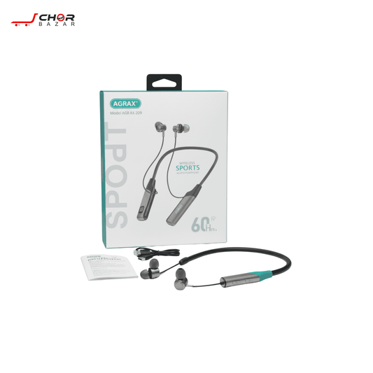 AGR AX-209 Neckband Sports Earphones (60 Hrs)